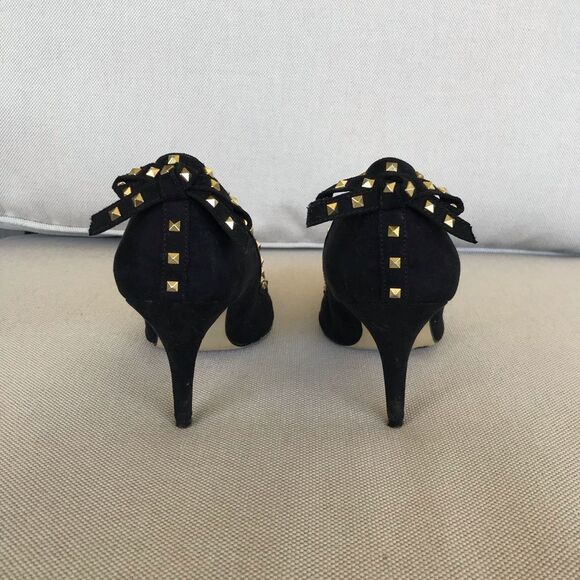 Elle Black and Gold Studded Heels - Picture 3 of 7